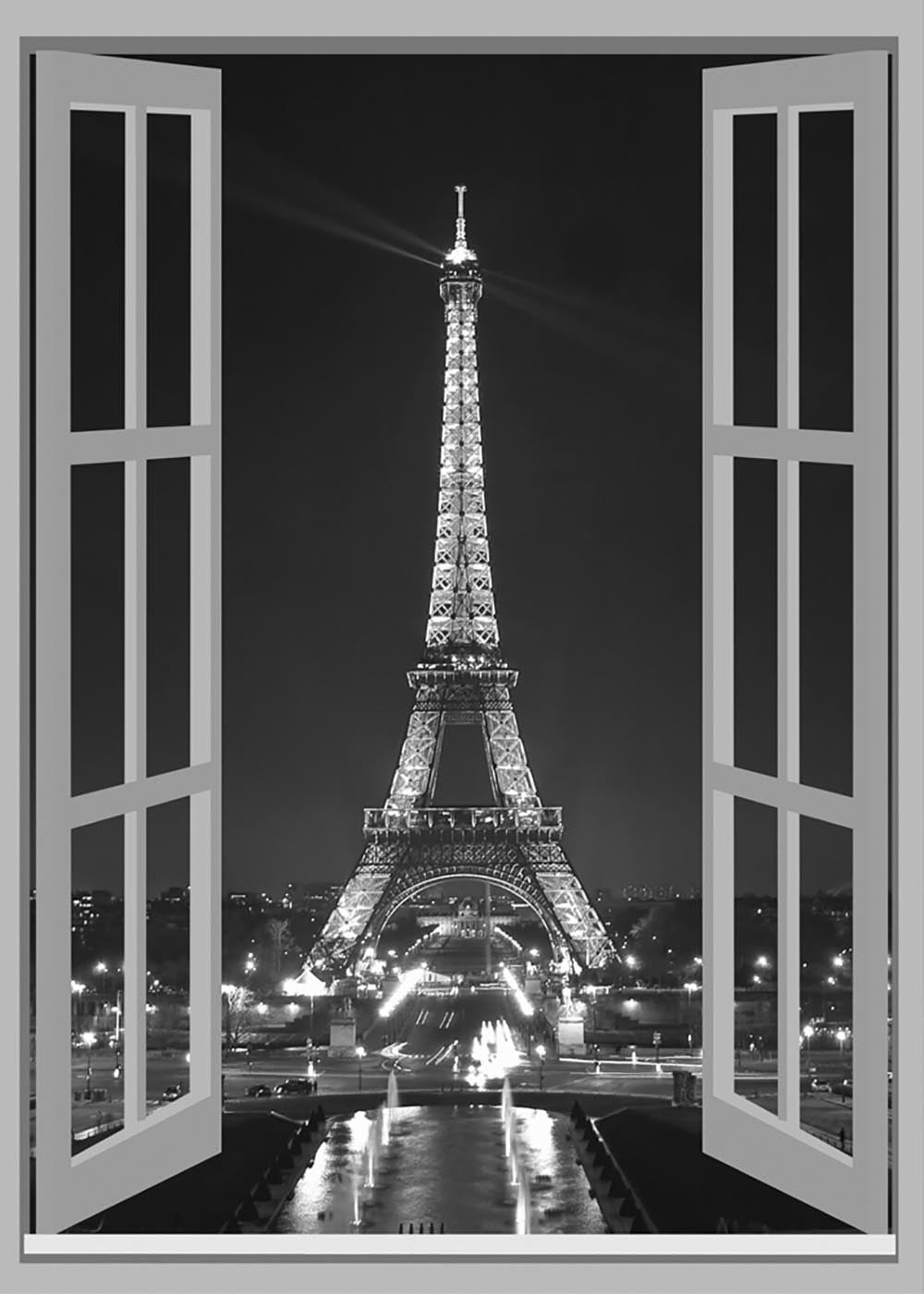 Фотообои WS Wallpaper Окно с видом на Париж 100x150 см (84374620_656904508) Жаккард