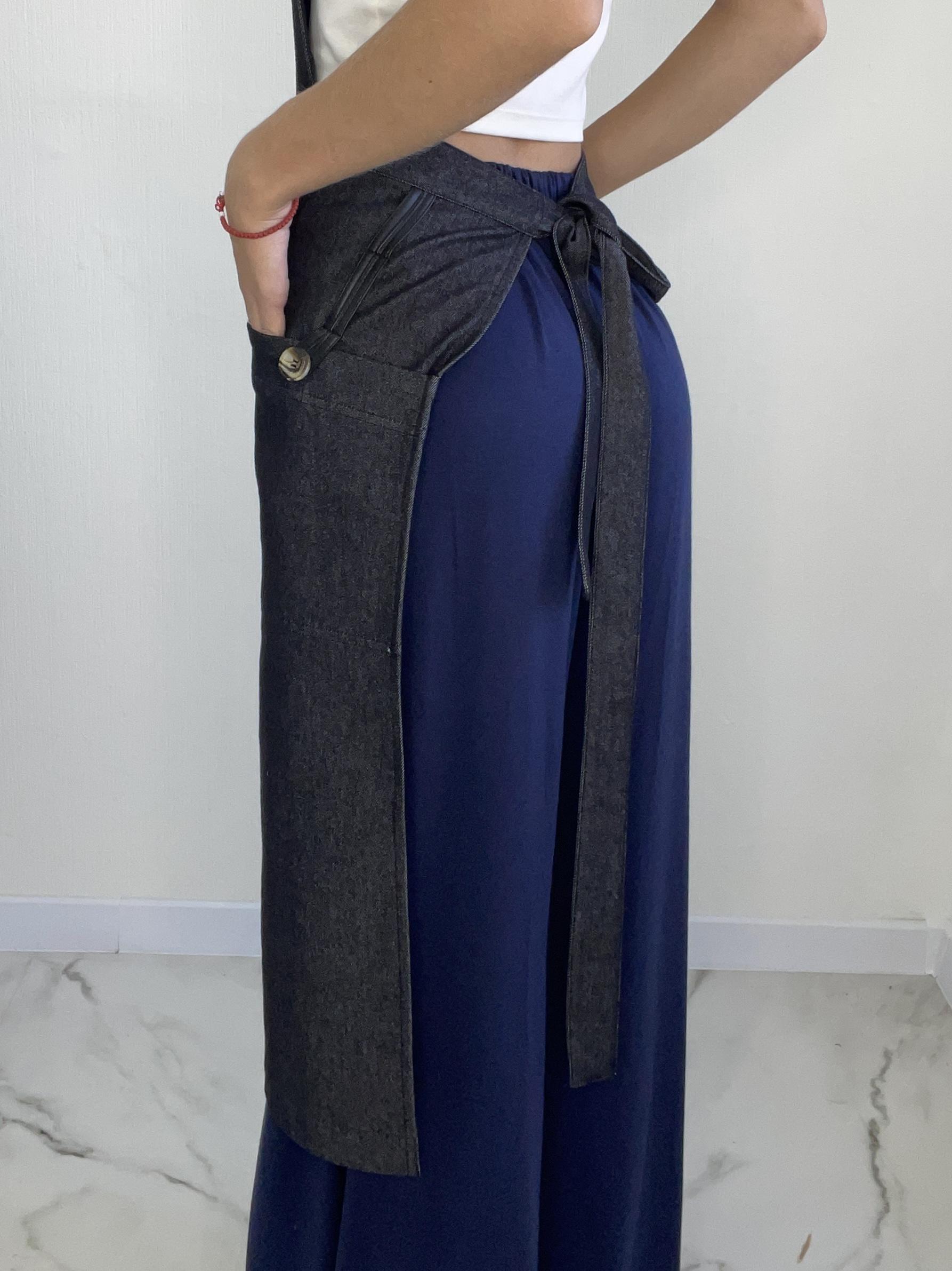 Фартук джинсовый Темно-синий - фото 4