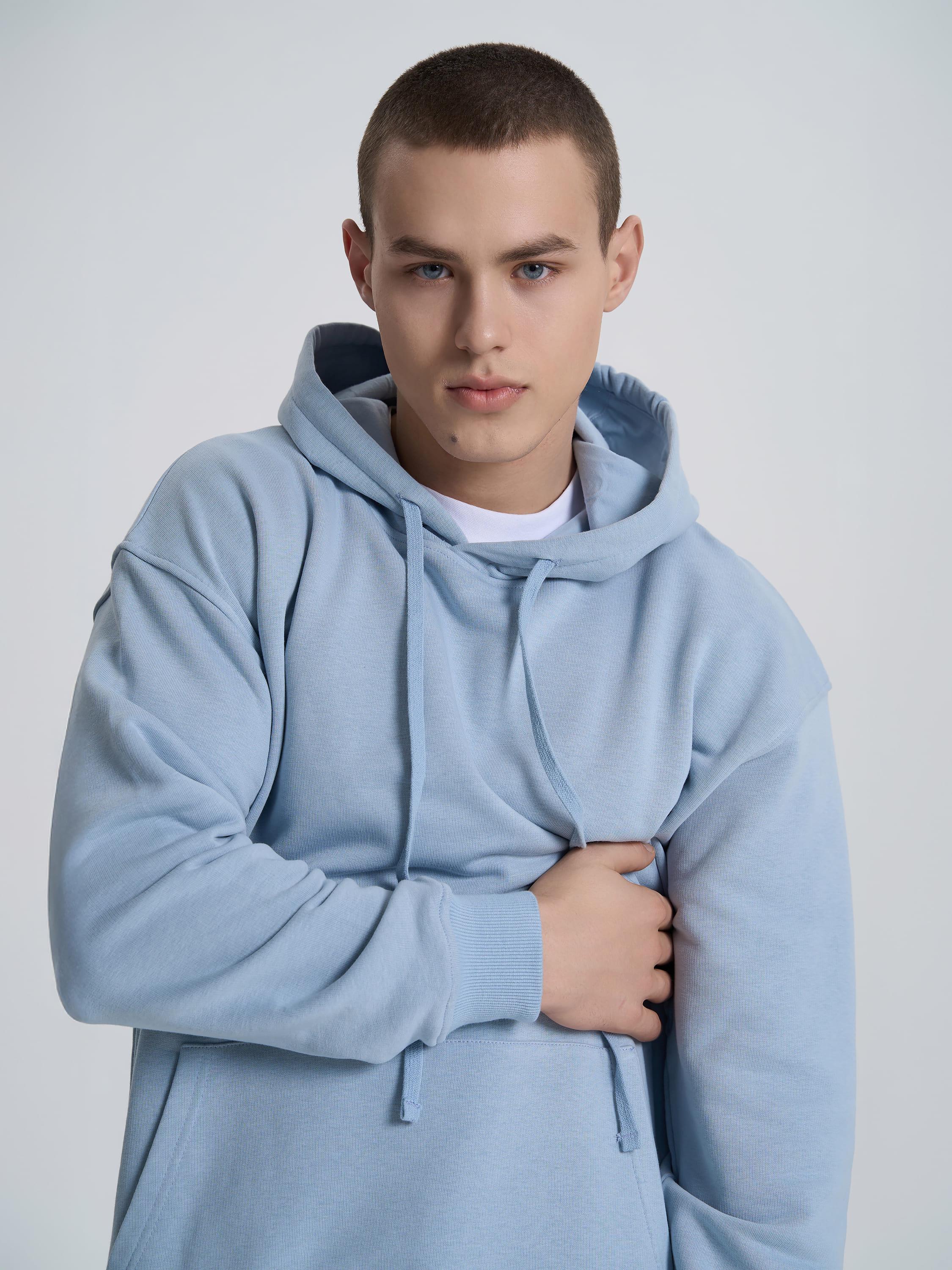 Худи мужской ROZA 231118 XS Серо-голубой (4824005723445) - фото 3 Худи мужской ROZA 231118 XS Серо-голубой (4824005723445) - фото 3