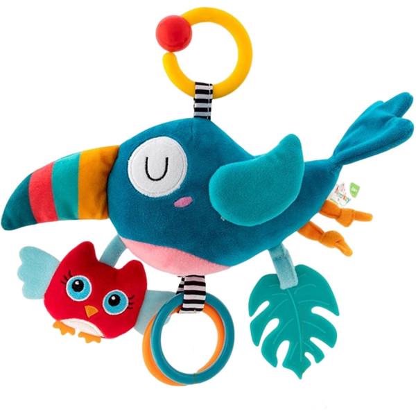 Іграшка підвіска музична Тукан для ліжечка/коляски та автокрісла 21х34 см