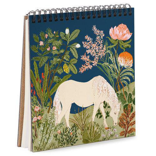 Скетчбук для ескізів та замальовок Кінь на галявині 16,7х18 см 45 аркушів (BDK_26NY013)