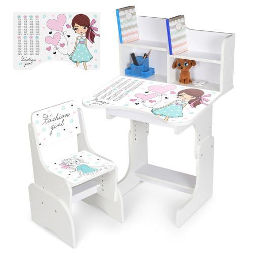 Парта со стулом Bambi детская деревянная Белый (N 2071-8-1) - фото 2 Парта со стулом Bambi детская деревянная Белый (N 2071-8-1) - фото 2