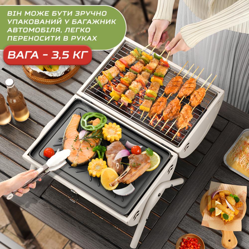 Мангал-гриль Бочка двухсторонний с двумя решетками White (25105770) - фото 7