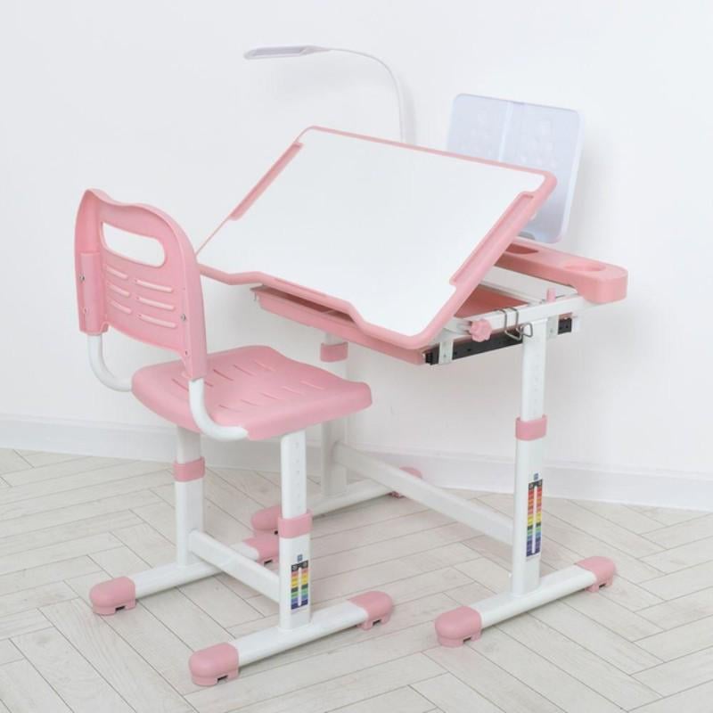 Парта детская Bambi и стул с регулировкой высоты Розовый (M 5068-8-2) - фото 2 Парта детская Bambi и стул с регулировкой высоты Розовый (M 5068-8-2) - фото 2