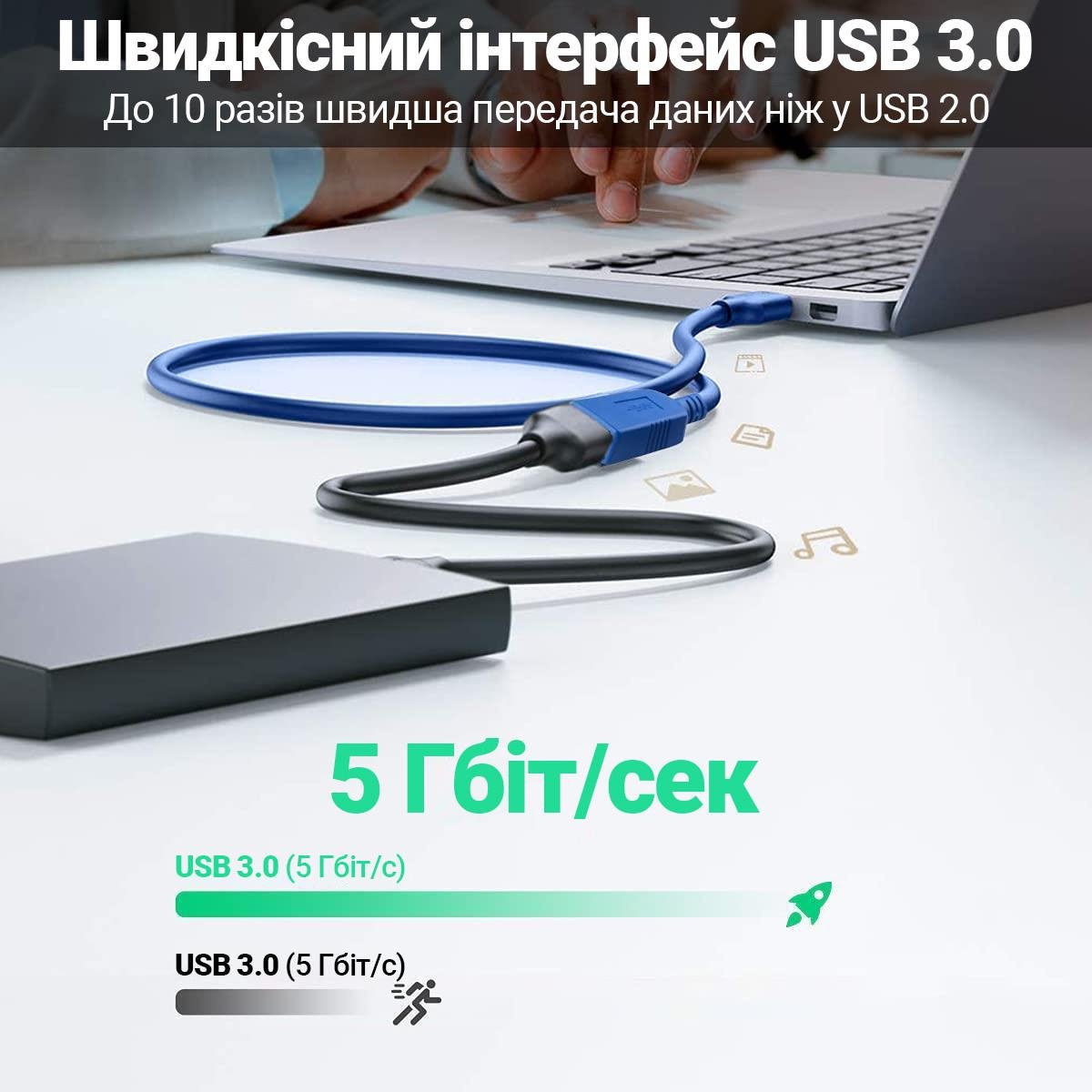 Кабель подовжувач для Usb порта Addap UM2F-01 Usb 3.0 Male to USB 3.0 Female 5 Гбіт/с 1 метр - фото 8 Кабель подовжувач для Usb порта Addap UM2F-01 Usb 3.0 Male to USB 3.0 Female 5 Гбіт/с 1 метр - фото 8