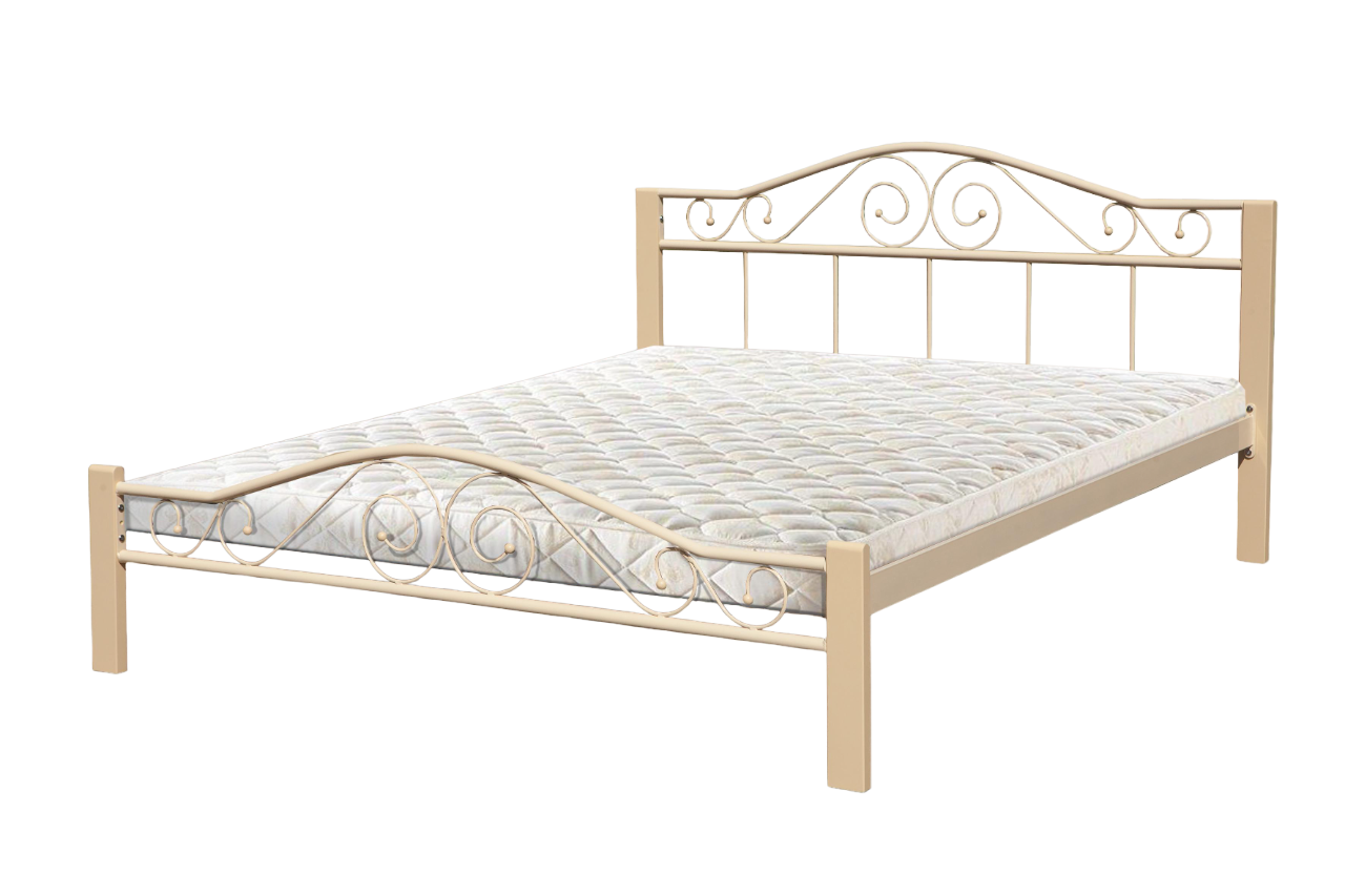 Кровать двуспальная Мікс Меблі Респект Вуд с основой 160х200 см Бежевый (45420)