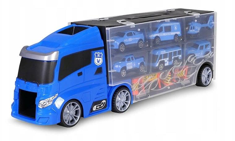 Игровой набор SUNROZ Truck грузовик-гараж трейлер с аксессуарами Синий (SUN8341)