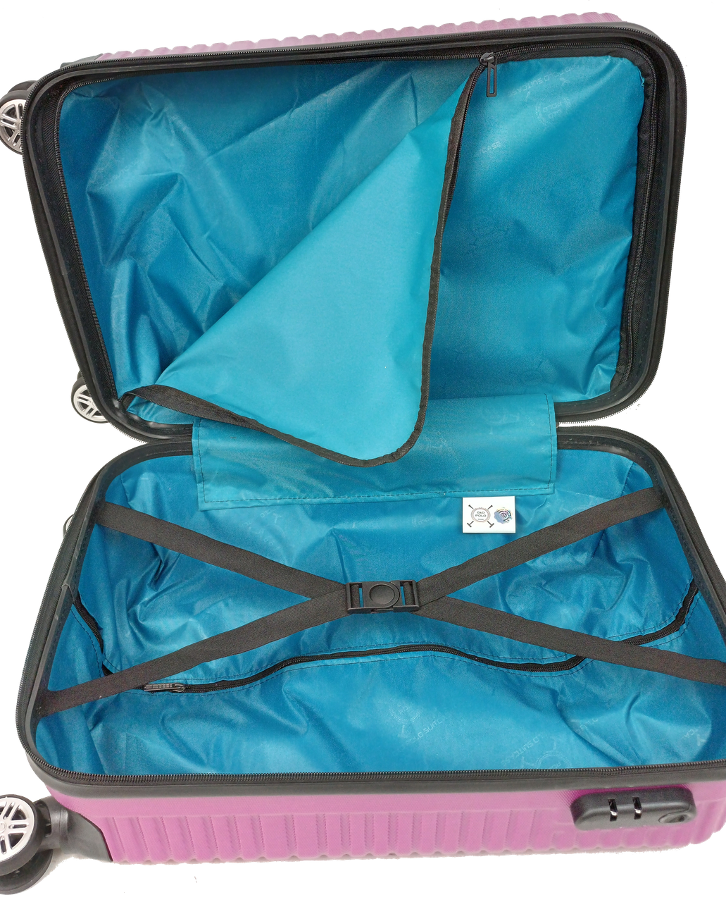 Валіза на колесах маленька GD Polo з АБС-пластику 45 л Темно-рожевий - фото 5