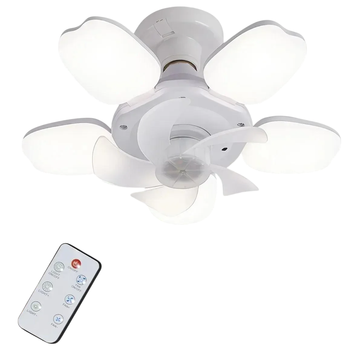 Лампа-вентилятор LED E29 в патрон 50W с пультом управления (17070)