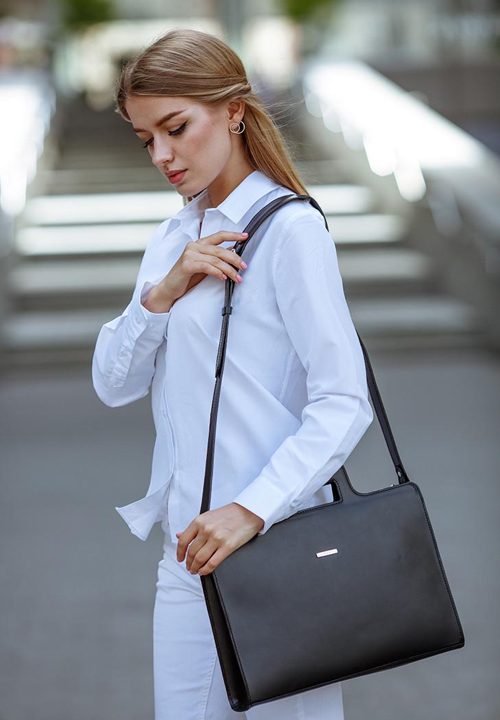 Сумка кожаная для ноутбука и документов Краст Черный (A-026690) Сумка кожаная для ноутбука и документов Краст Черный (A-026690)