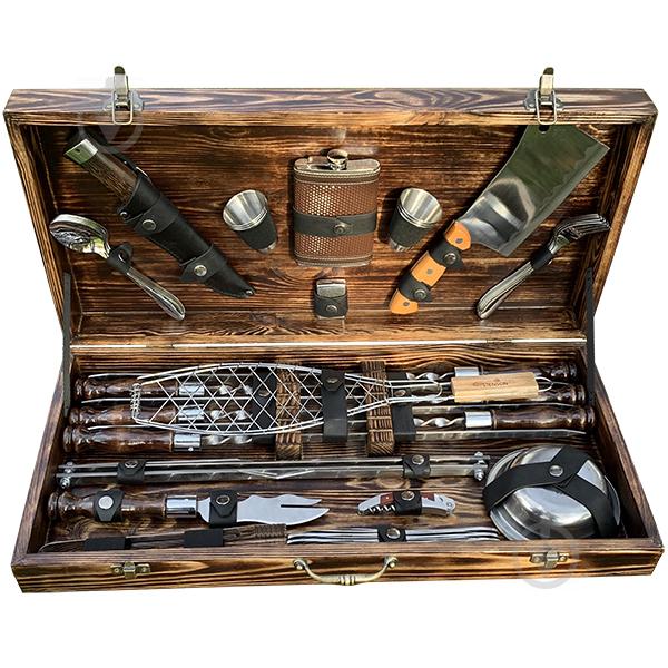 Набір шампурів Gorillas Market Бізон Gorillas BBQ у дерев'яній коробці (hub_XDSi53198)