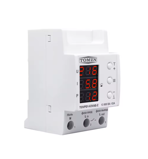Реле напруги TOMZN 1P+N AC230V 63A з термозахистом