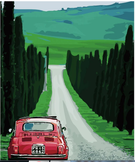 Картина по номерам Strateg Дорога к ретро 40x50 см (SY6071)