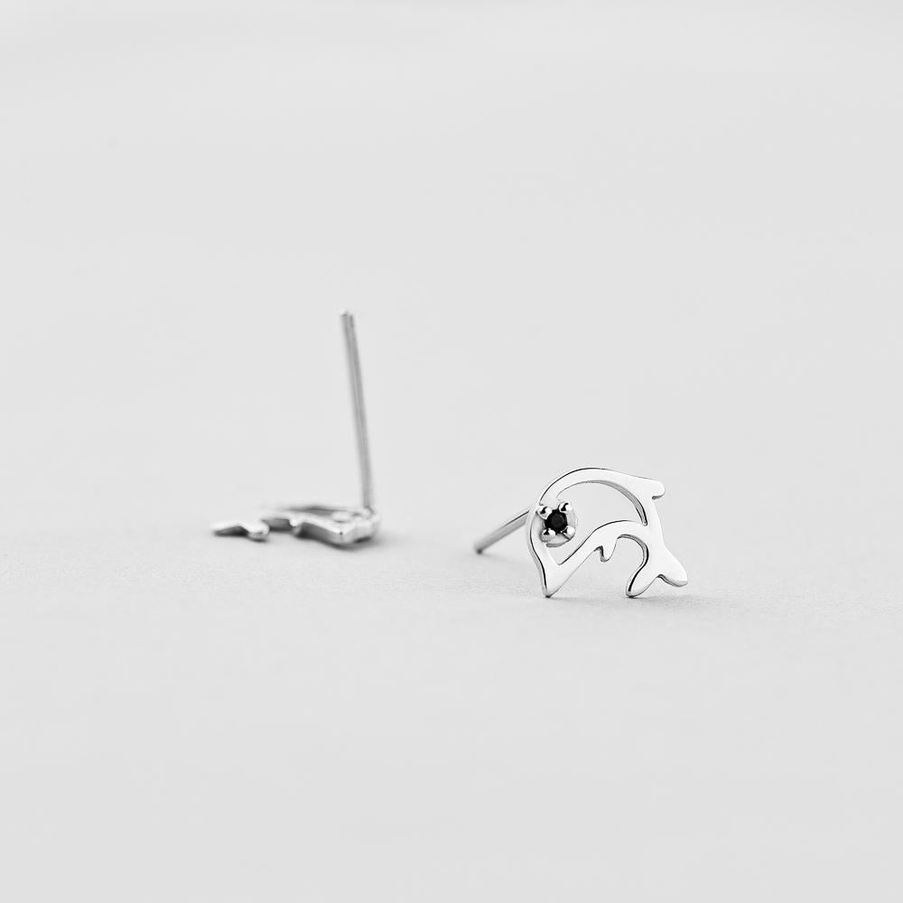 Серебряные серьги Minimal Дельфин (5225)