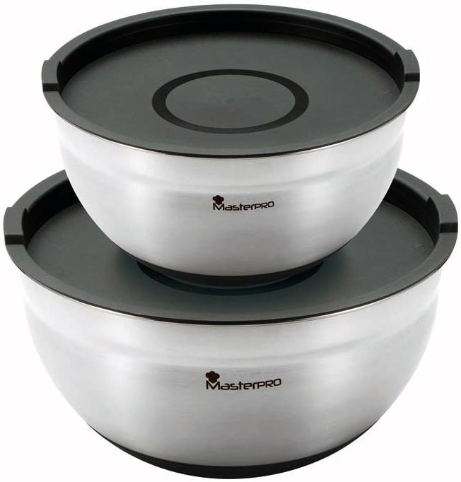 Набор мисок Bergner Master Pro Ø 20/Ø 24 см нержавеющая сталь с пластиковою крышкою (BGMP-1553)