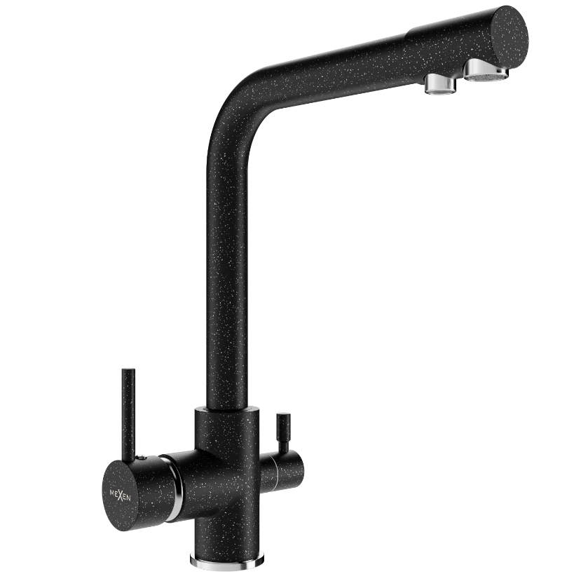 Змішувач для кухні MEXEN DUERO на дві води Чорний плямистий (2810373026)