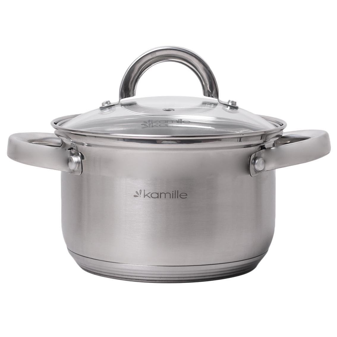 Каструля з кришкою Kamille Vizo з нержавіючої сталі з 5-шаровим капсульним дном 3,8 л (5620)