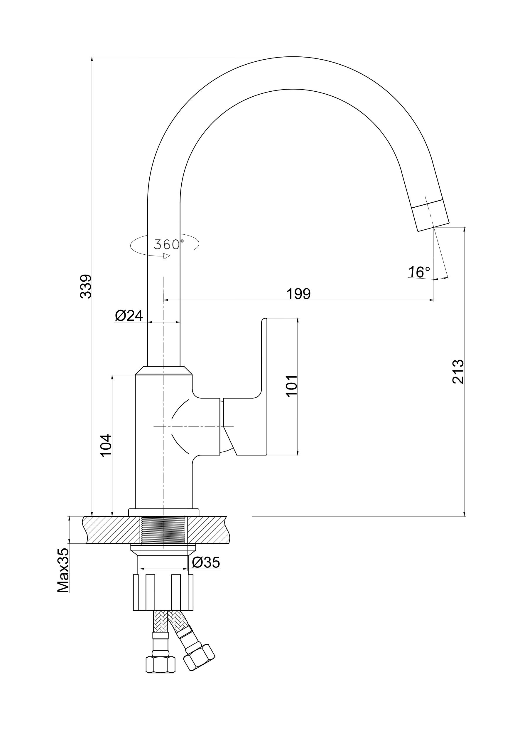 Набор смесителей Perla ELIS 105040-C (PSH504+PSH503+PSH502+PSF1005+PSF2002) - фото 7