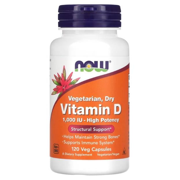 Витамин D NOW Foods Vegetarian Dry Vitamin D 1000 IU 120 Veg Caps