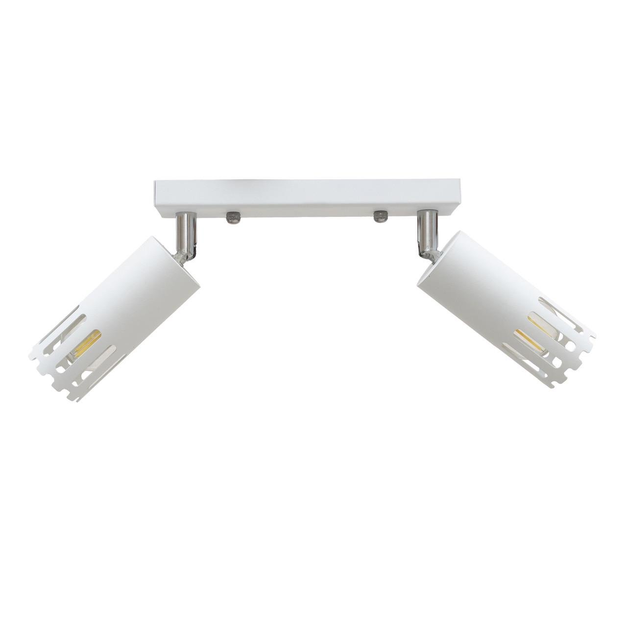 Спот-светильник MSK ELECTRIC Teramo на два металлических плафона под лампу Е27 Белый (NL 180501-2 WH)