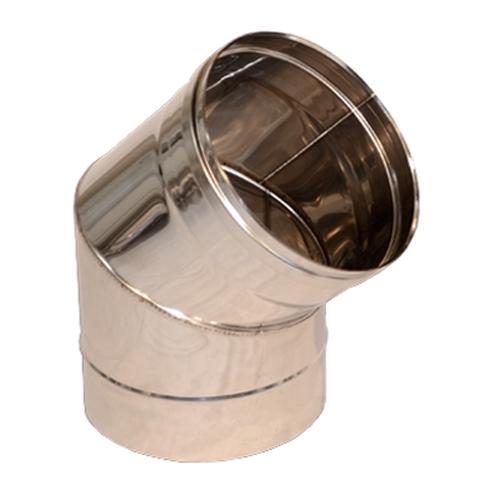 Колено на дымоход 45° ⌀ 300 нержавеющая сталь 1 мм