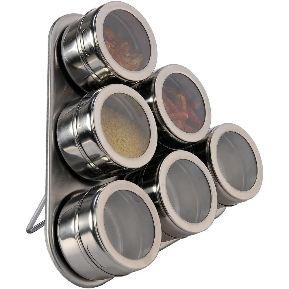 Набор банок для специй и приправ Benson BN-007 на магнитной подставке - фото 2 Набор банок для специй и приправ Benson BN-007 на магнитной подставке - фото 2