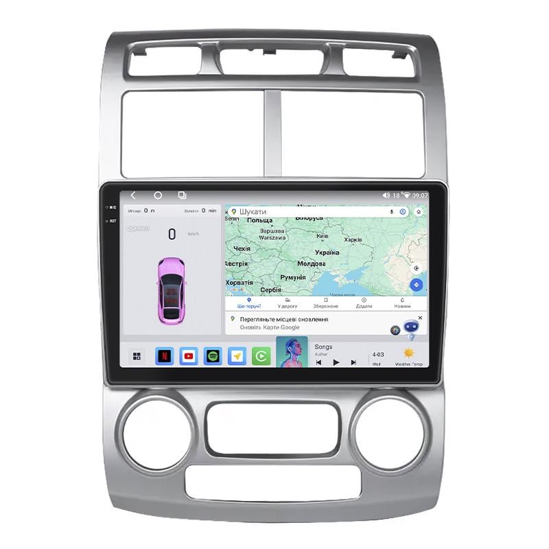 Автомагнитола штатная Lesko для KIA Sportage II 2004-2008 4/64 QLED CarPlay 4G Wi-Fi GPS Prime 9" (27281928)