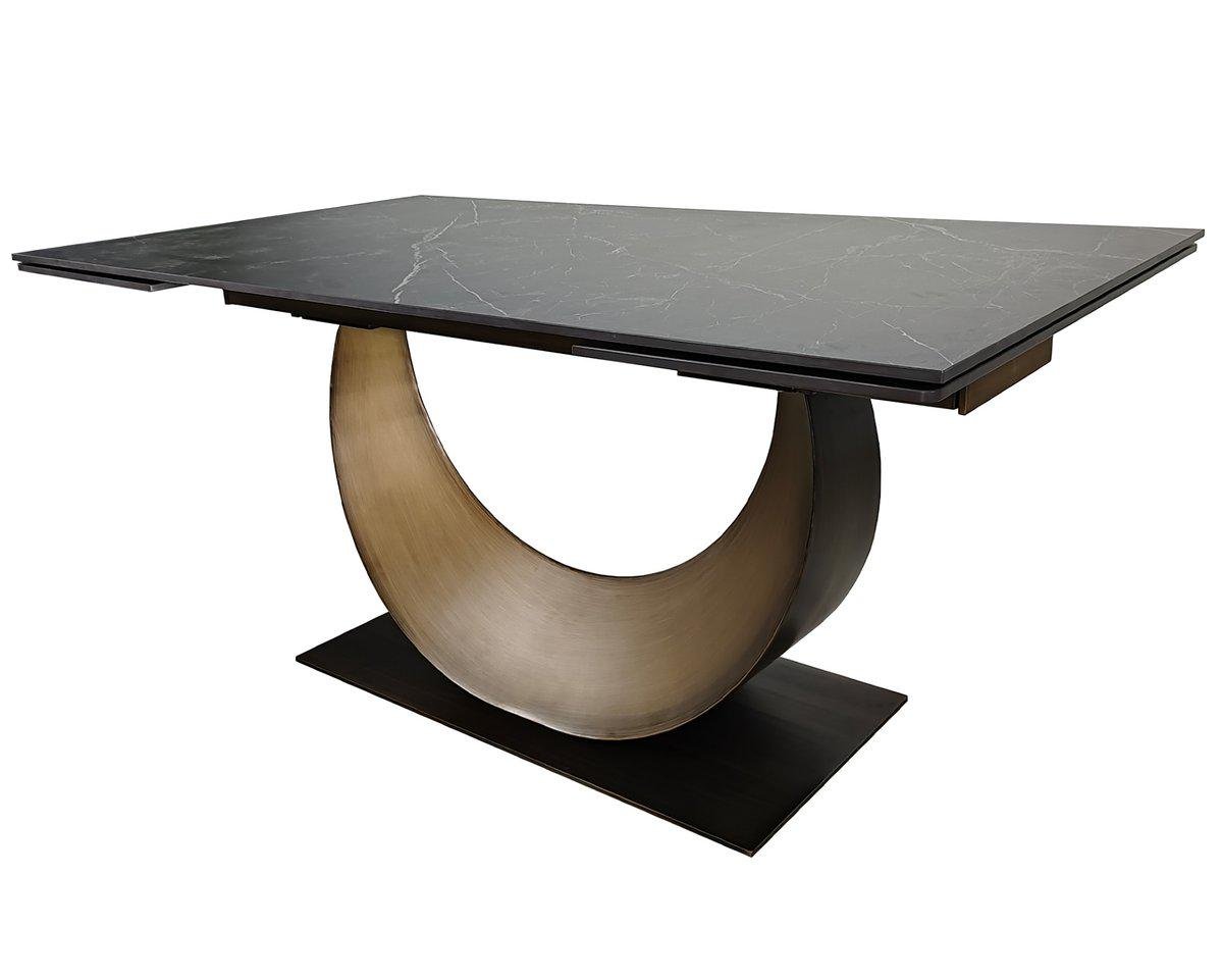 Стол обеденный раскладной Intarsio AMELIA CERAMIC 160-240х90 см стол Черный мат/Бронзовый (AMELIA160) Стол обеденный раскладной Intarsio AMELIA CERAMIC 160-240х90 см стол Черный мат/Бронзовый (AMELIA160)