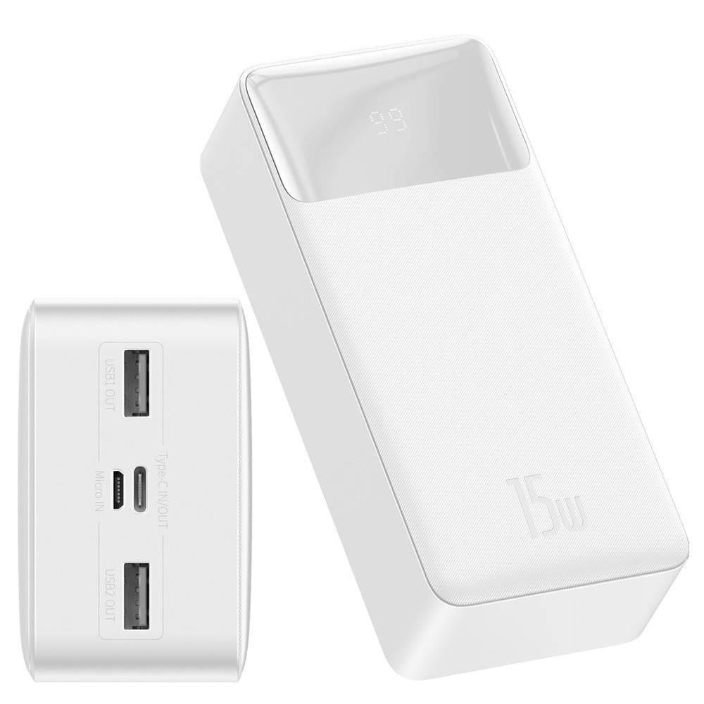 Батарея портативная Baseus Bipow Digital Display PPDML-K02 30000 mAh 15W White - фото 3