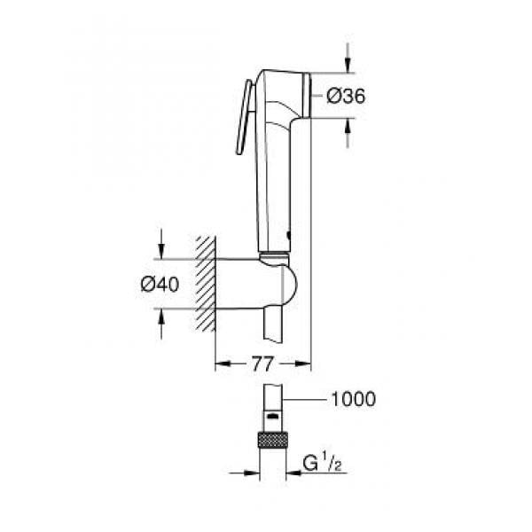 Гігієнічний душ Grohe 26352000Grohe TEMPESTA-F Trigger Spray 30 мм Хром (26352000) - фото 2