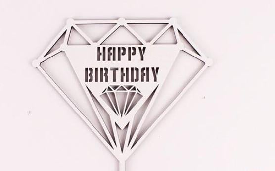 Топпер "Happy Birthday" діамант (3418)