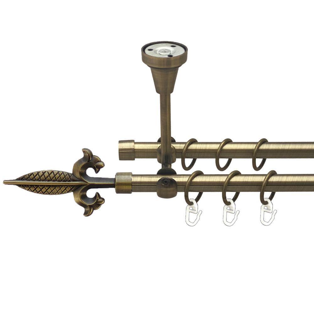 Карниз Orvit Генуя дворядний гладкий 300 см Антик (00-00016890)