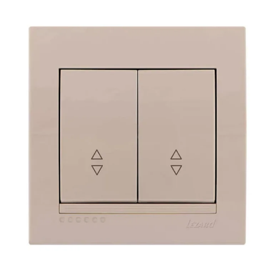 Вимикач двоклавішний Lezard Deriy прохідний Кремовий (26294748)