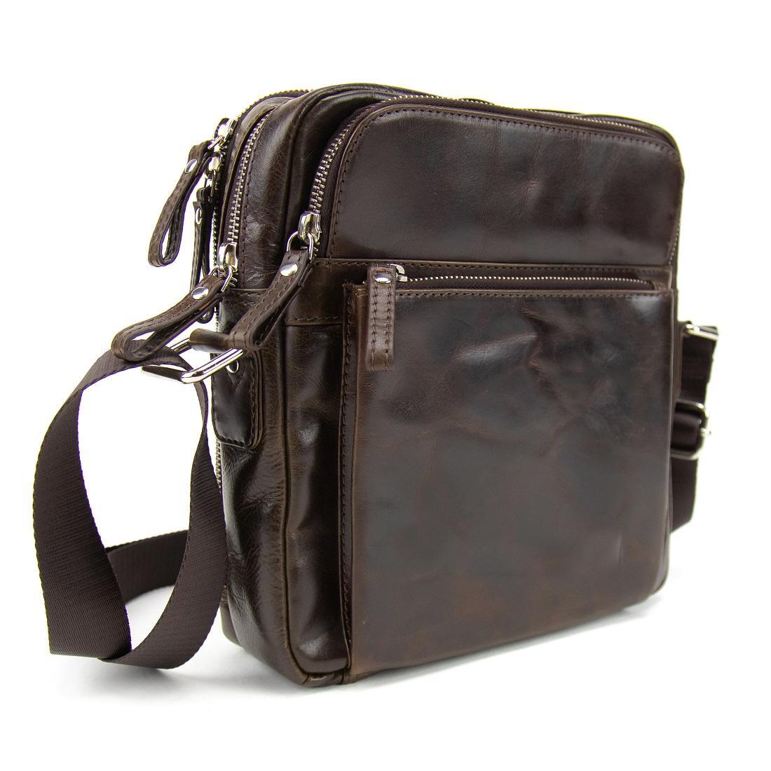 Чоловіча сумка через плече Royal Bag S-TV-4129C з натуральної шкіри Коричневий (7728)