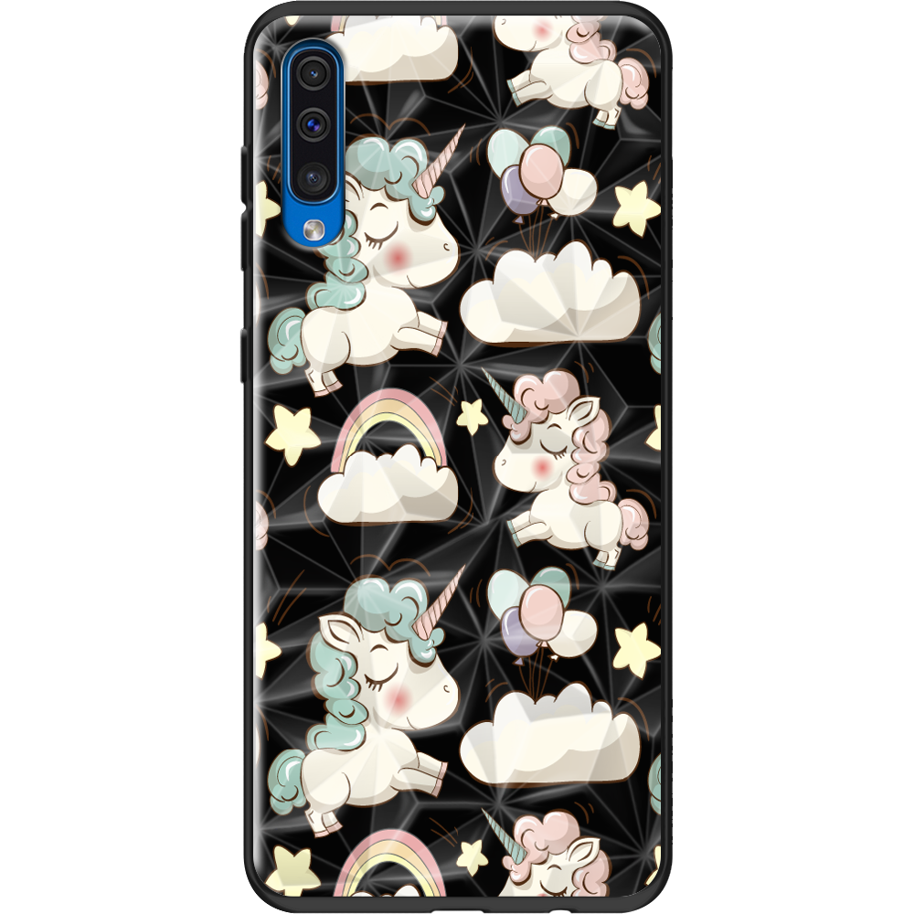 Чехол Boxface Samsung A505 Galaxy A50 Unicorns Черный силикон с призмой (36417-cc2-37862)