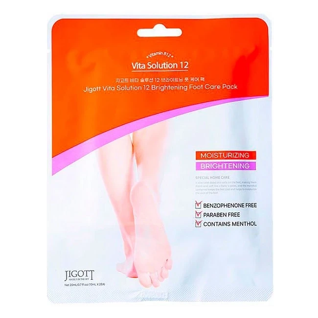 Маска-шкарпетки для ніг Jigott Vita Solution 12 Brightening Foot Care Pack зволожувальна 1 пара (2072052029)