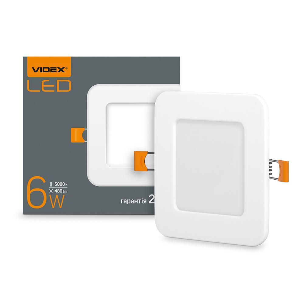 LED светильник VIDEX встроенный 6W VL-DLS-065 5000K квадрат (100191)