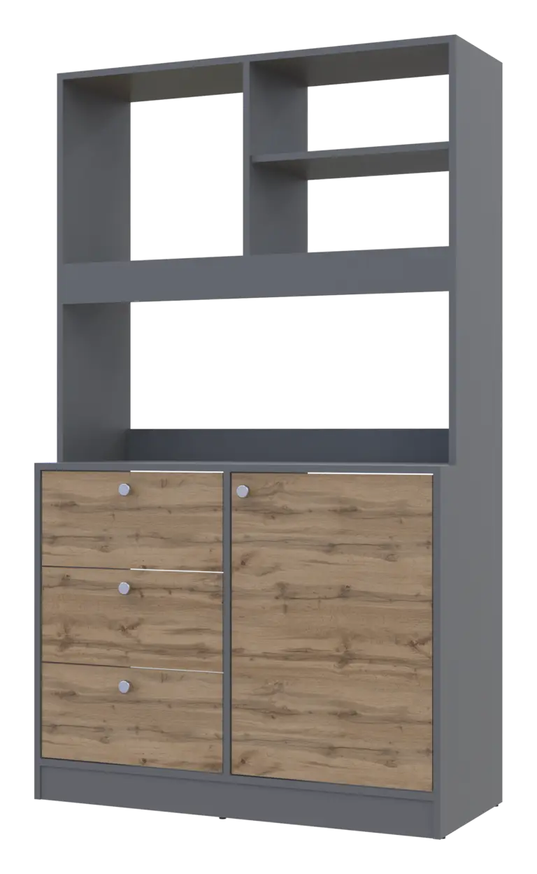 Міні-кухня Doros Лея ДСП 100х43х171 см Графіт/Дуб явок (DRS-011435)