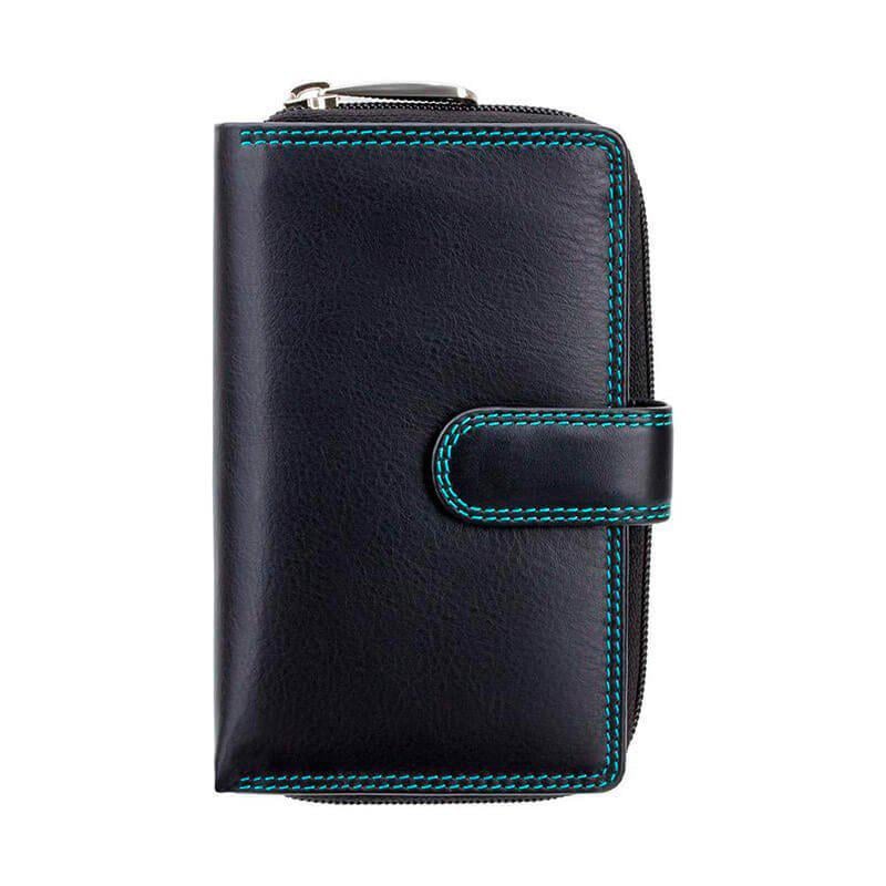 Кошелек женский кожаный Visconti Ruby Black/Aqua (CD22 BLK/AQUA)