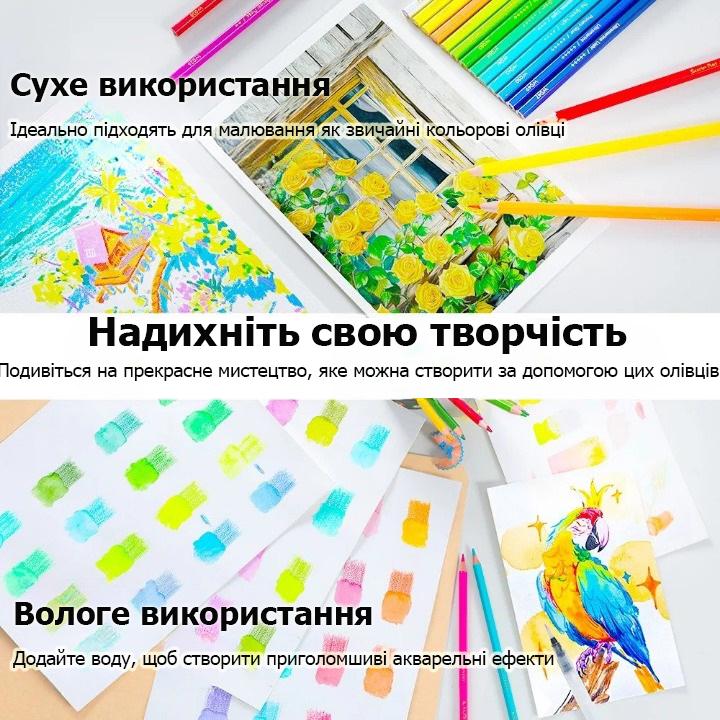 Акварельні олівці KALOUR AquaVibe 36 кол. (YV-PWC036) - фото 4