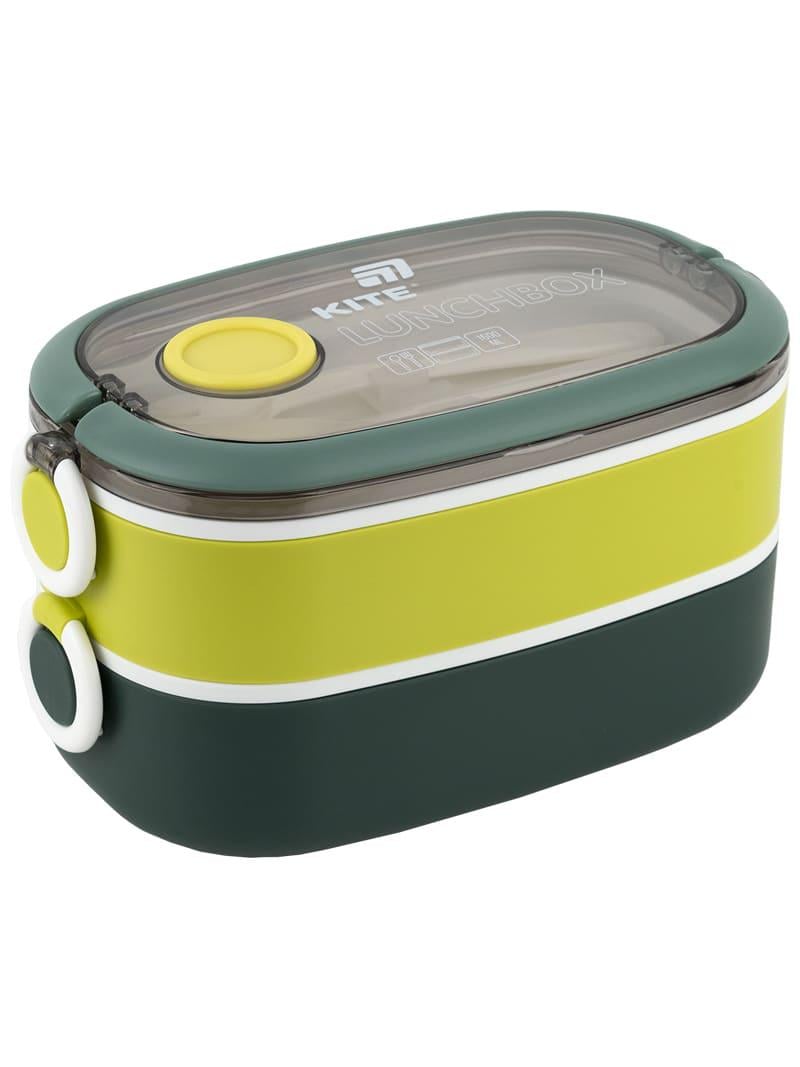 Ланчбокс KITE двойной с наполнением 1600 мл Зеленый (K25-1181-3)