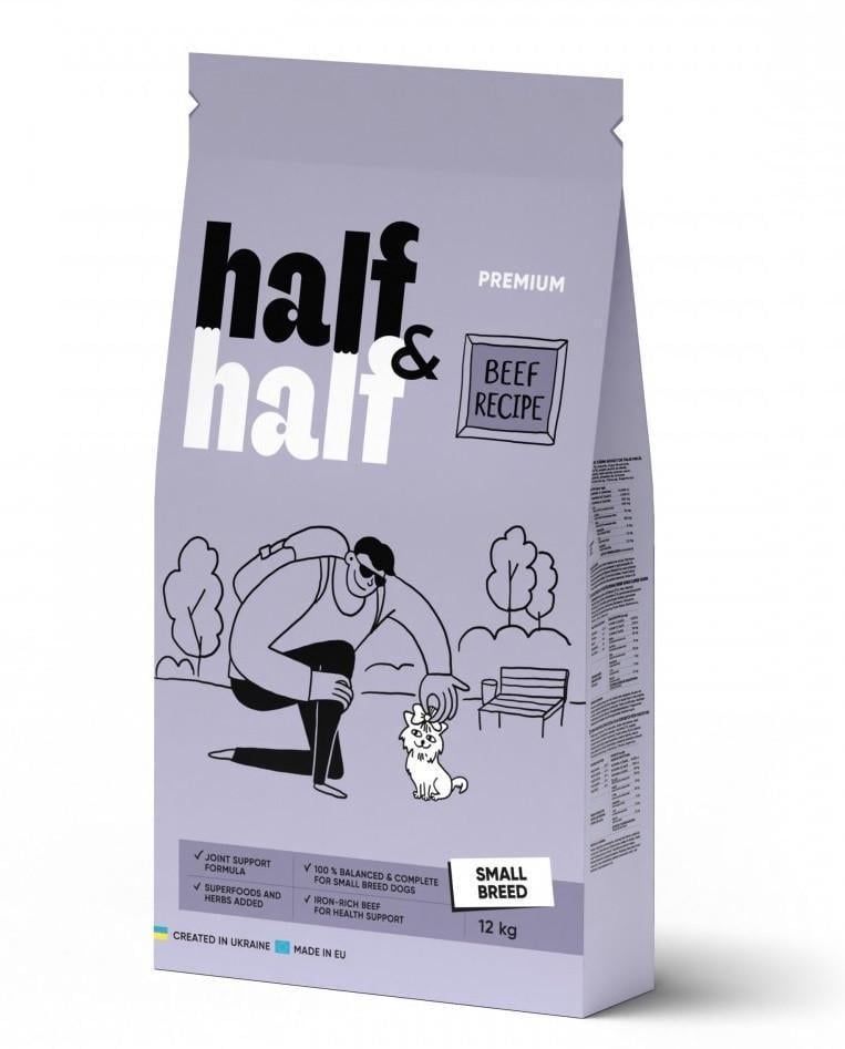 Корм сухой полнорационный Half&Half Small Breed для собак мелких пород с говядиной 12 кг (2050895631)