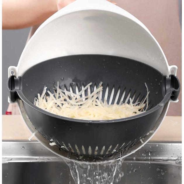 Овочерізка з контейнером BRS 8в1 багатофункціональна з друшляком White (475358274) - фото 3 Овочерізка з контейнером BRS 8в1 багатофункціональна з друшляком White (475358274) - фото 3