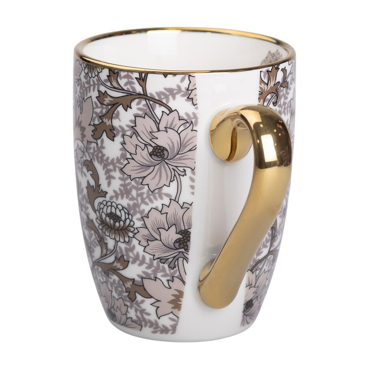 Керамічний кухоль з золотим обідком для чаю та кави 400 мл Коричневий (5715) - фото 4 Керамічний кухоль з золотим обідком для чаю та кави 400 мл Коричневий (5715) - фото 4