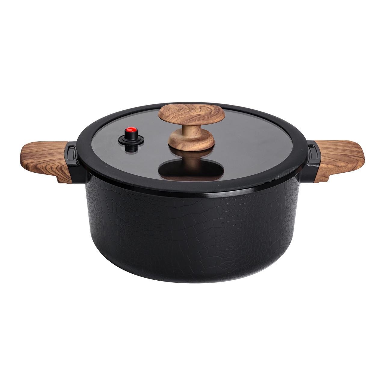 Каструля алюмінієва MGC з керамічним покриттям антипригарним 4,7 л Ø 24 см Чорний (HP-4-453B)