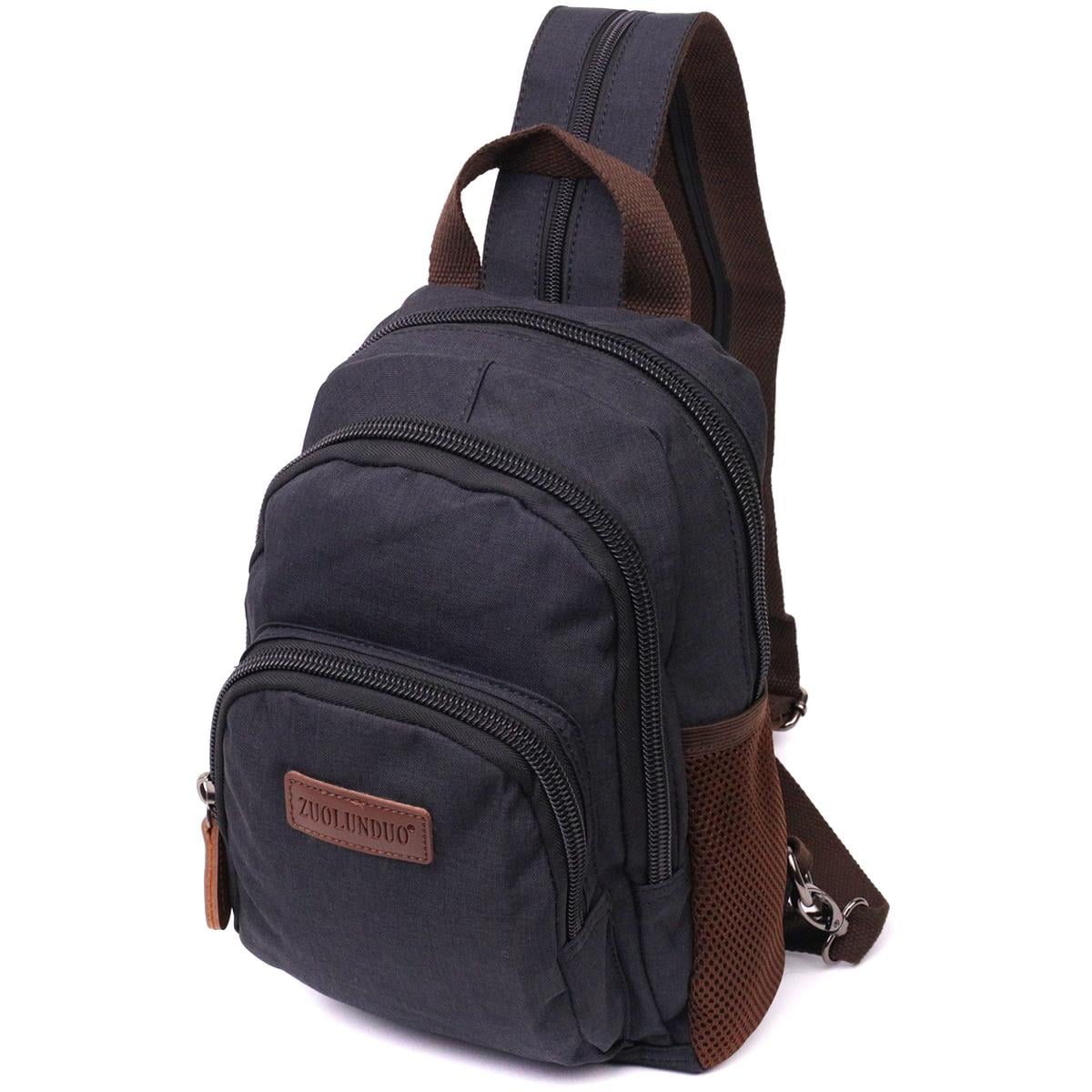 Городской рюкзак Vintage Backpack 22148 с большим количеством карманов Черный