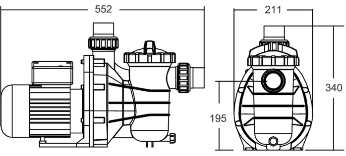 Насос для бассейна Emaux SS050 11 м3/час 0,55 кВт 230 В - фото 6