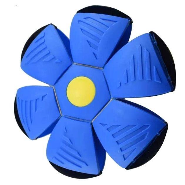 М'ячик-трансформер літаючий Flat Ball Disc НЛО Фрісбі з LED підсвічуванням для дітей Синій (25206155)