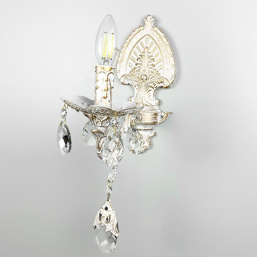 Бра Line.F 5412/1 с хрустальными подвесами Белый/Золотой (2959_6118)