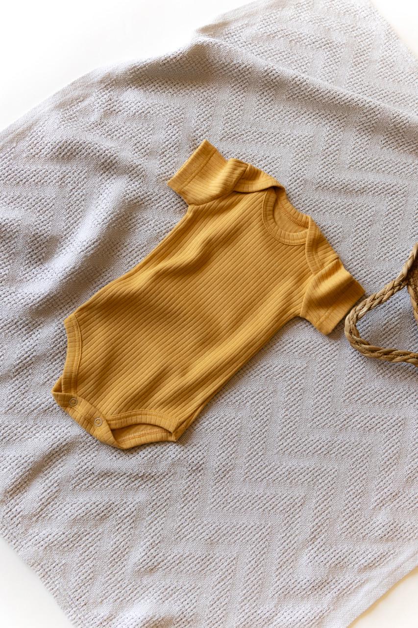 Боди детское интерлок рубчик с коротким рукавом 86 см Горчичный (2685930470) - фото 1 Боди детское интерлок рубчик с коротким рукавом 86 см Горчичный (2685930470) - фото 1